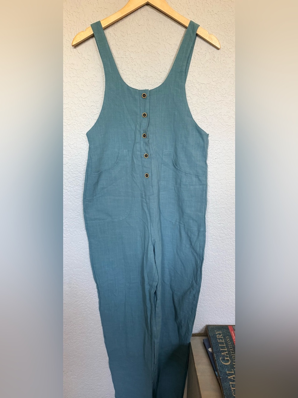 NWT LAKE BLUE LINEN COTTON OVERALLS, XSMALL - Picture 11 of 16